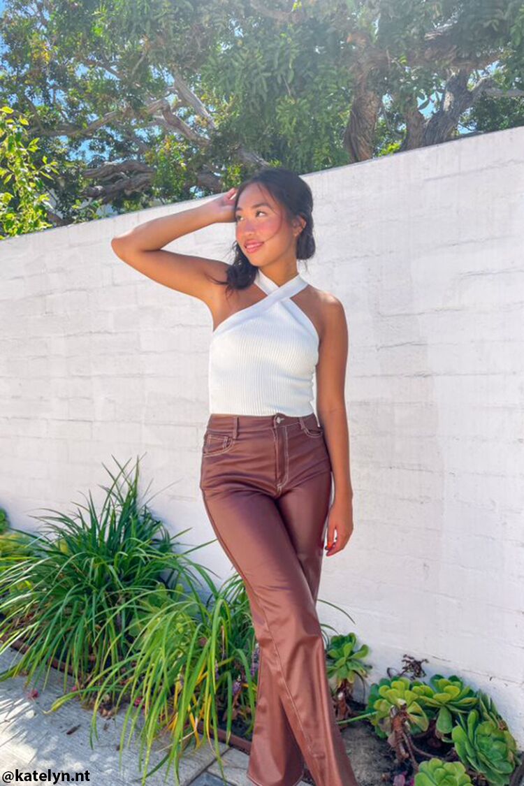 Sweater-Knit Halter Crop Top