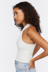Sweater-Knit Halter Crop Top