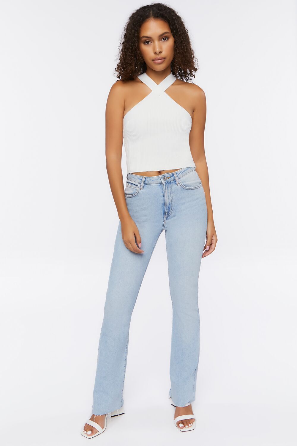 Sweater-Knit Halter Crop Top
