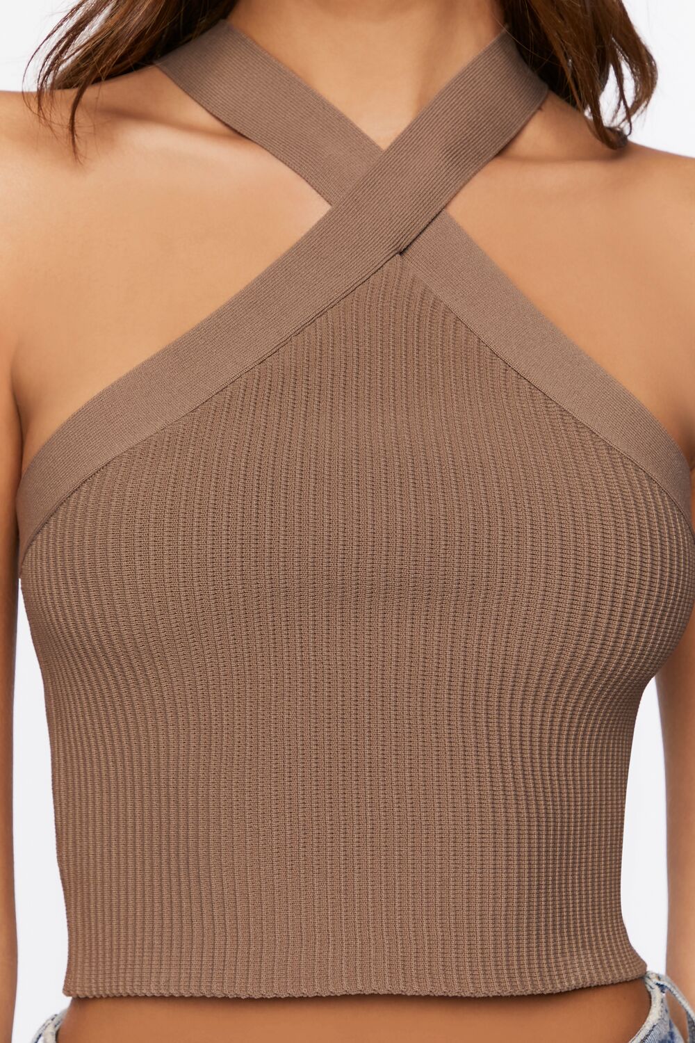 Sweater-Knit Halter Crop Top