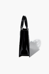 Faux Patent Leather Quilted Handbag