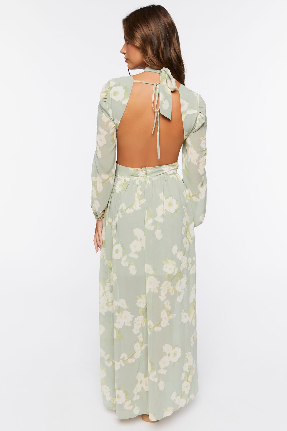 Floral Halter Cutout Maxi Dress