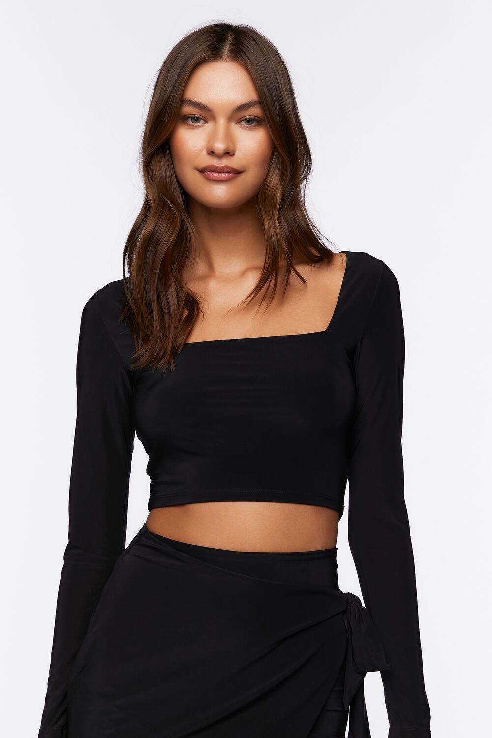 Crop Top & Wrap Midi Skirt Set