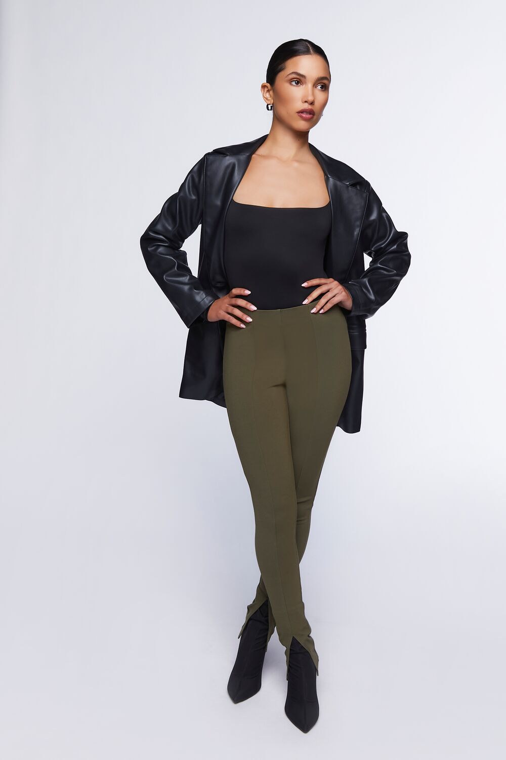 Split-Hem Skinny Pants