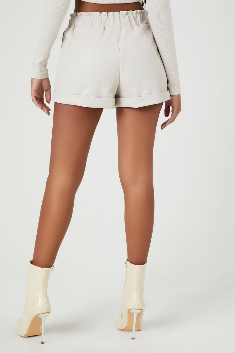 Faux Leather High-Waist Shorts