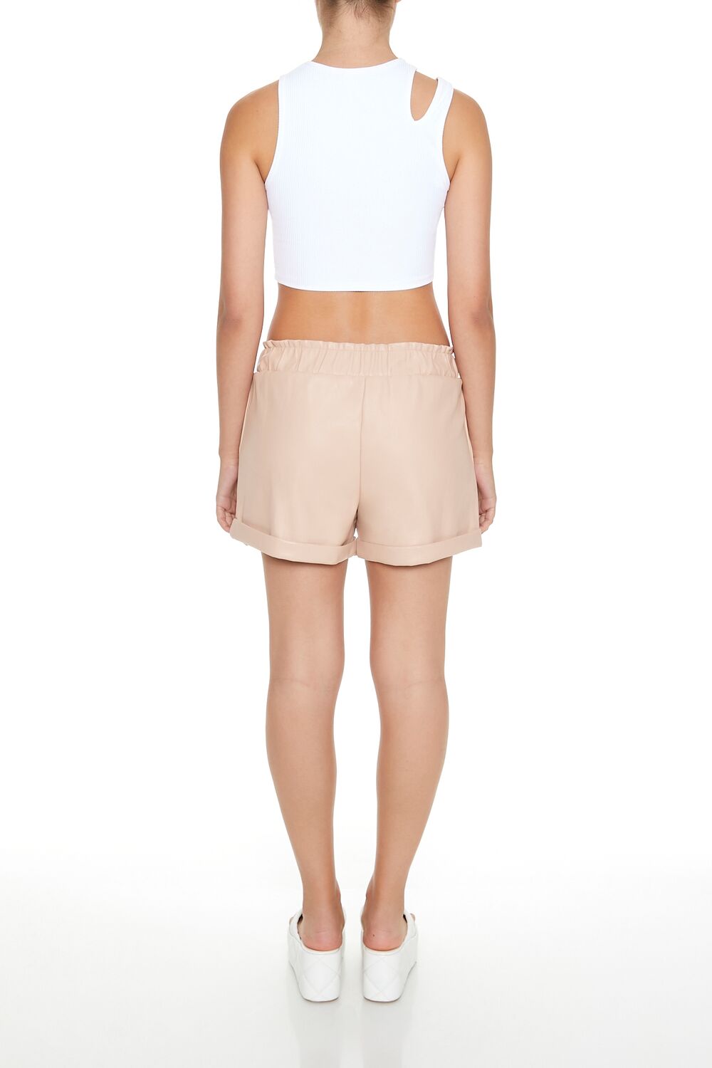 Faux Leather High-Waist Shorts