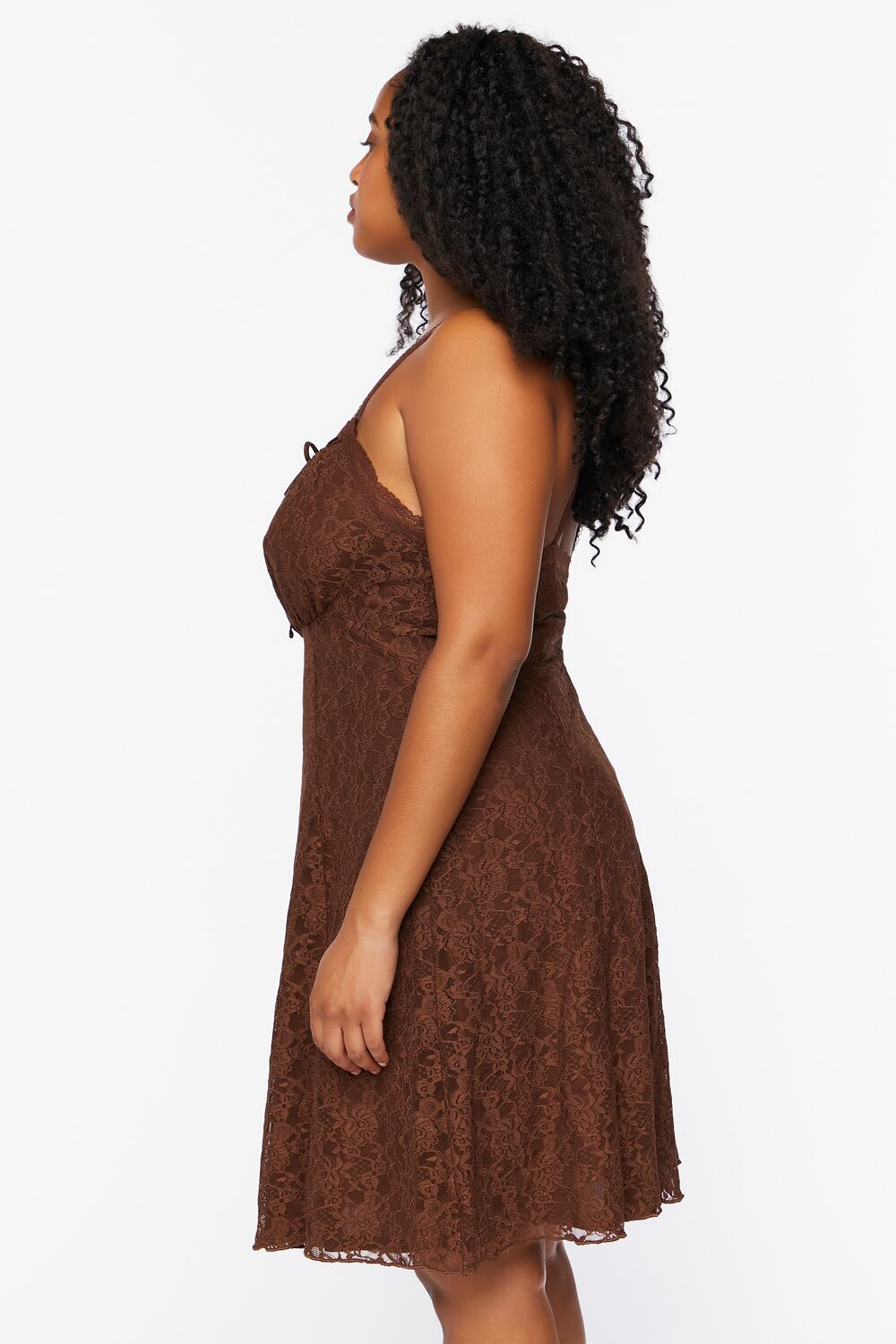Plus Size Lace Cami Mini Dress