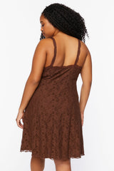 Plus Size Lace Cami Mini Dress