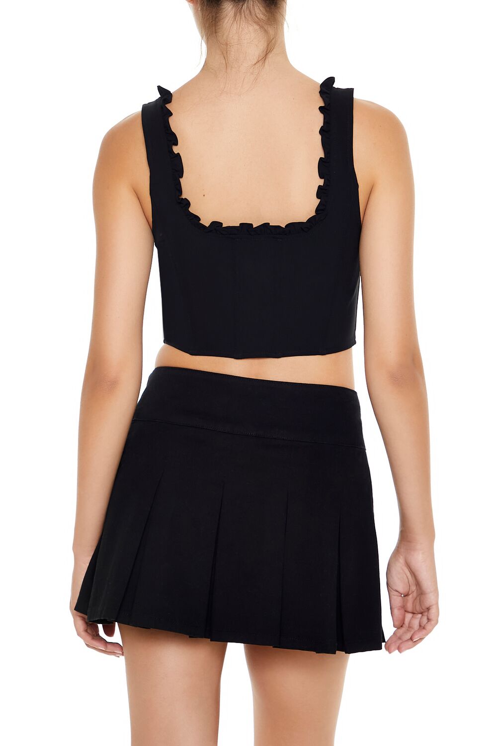 Ruffle-Trim Corset Crop Top