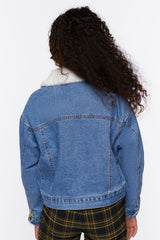 Faux Shearling Denim Trucker Jacket