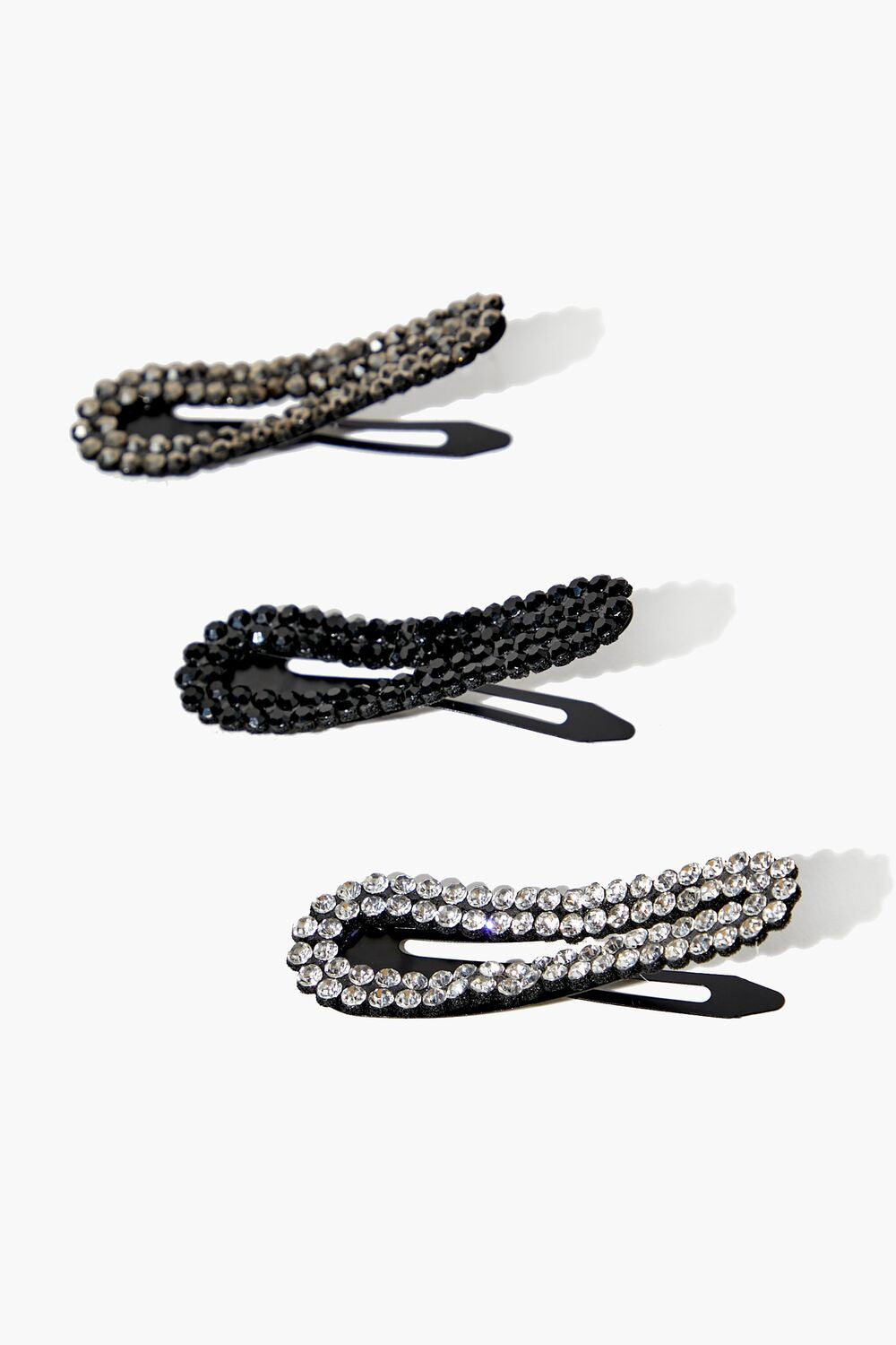 Rhinestone Snap Hair Clip Set
