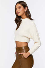 Cropped Rib-Knit Sweater