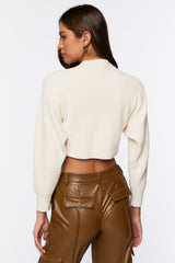 Cropped Rib-Knit Sweater