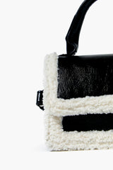 Faux Shearling-Trim Crossbody Bag