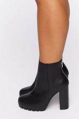 Faux Leather Ankle Booties (Wide)