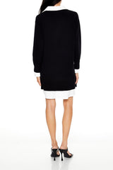 Combo Sweater Shirt Dress