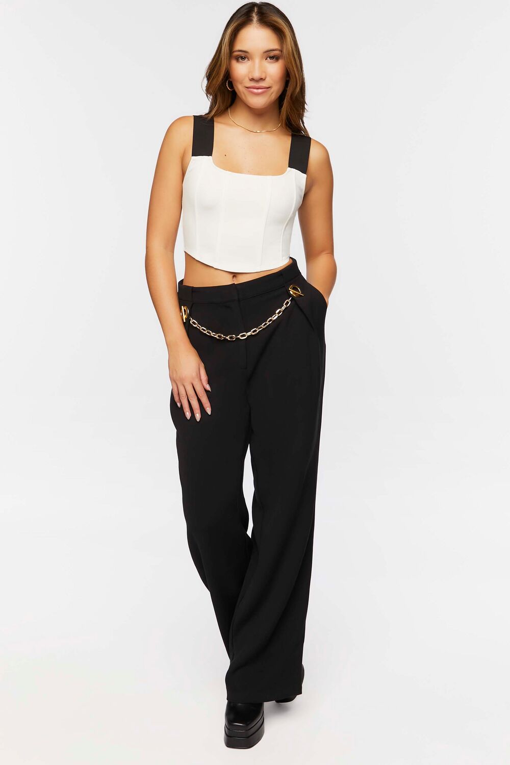 Toggle Chain High-Rise Trousers