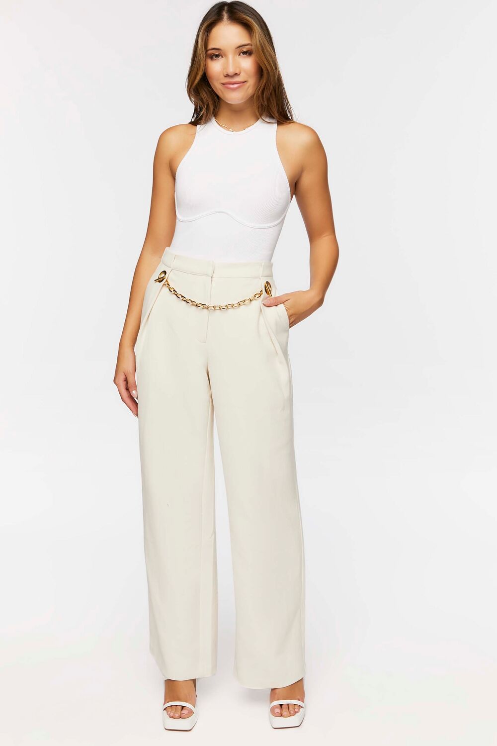 Toggle Chain High-Rise Trousers