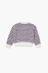 Girls Fuzzy Flower Graphic Sweater (Kids)