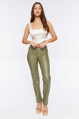 Satin V-Hem Crop Top
