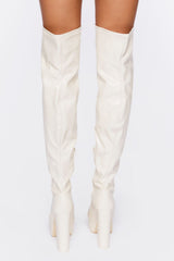 Faux Leather Over-the-Knee Boots