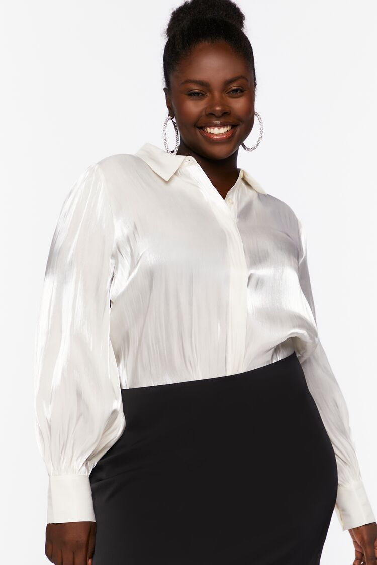 Plus Size Balloon-Sleeve Shirt