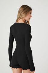 Ribbed Pajama Romper