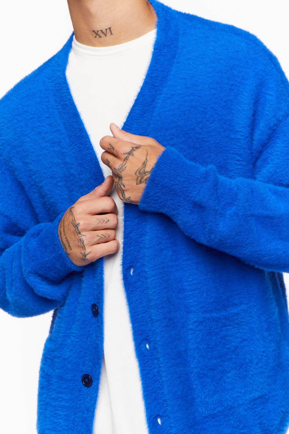 Fuzzy Knit Cardigan Sweater