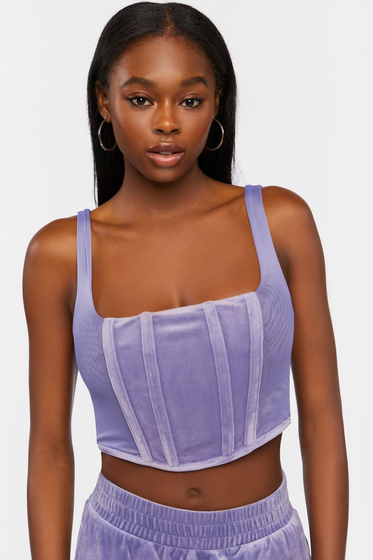 Velvet Bustier Crop Top