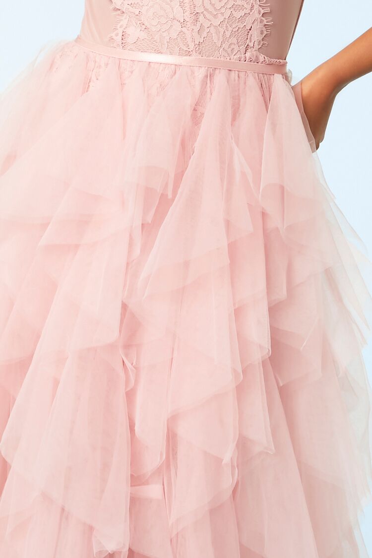 Lace Mini Dress & Tulle Maxi Skirt Set