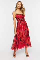 Floral Crisscross Cami Midi Dress
