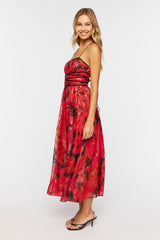 Floral Crisscross Cami Midi Dress