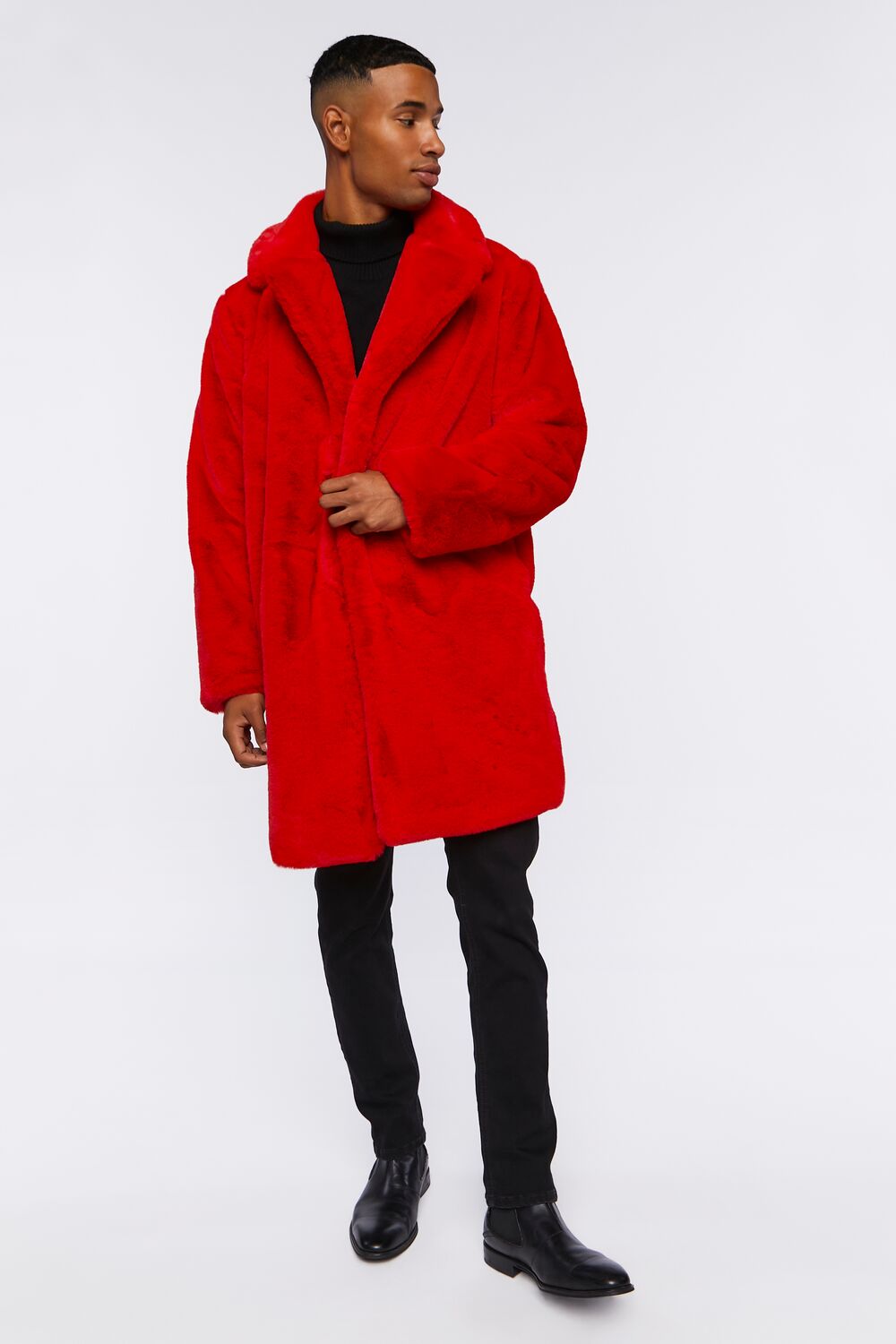 Faux Fur Longline Coat