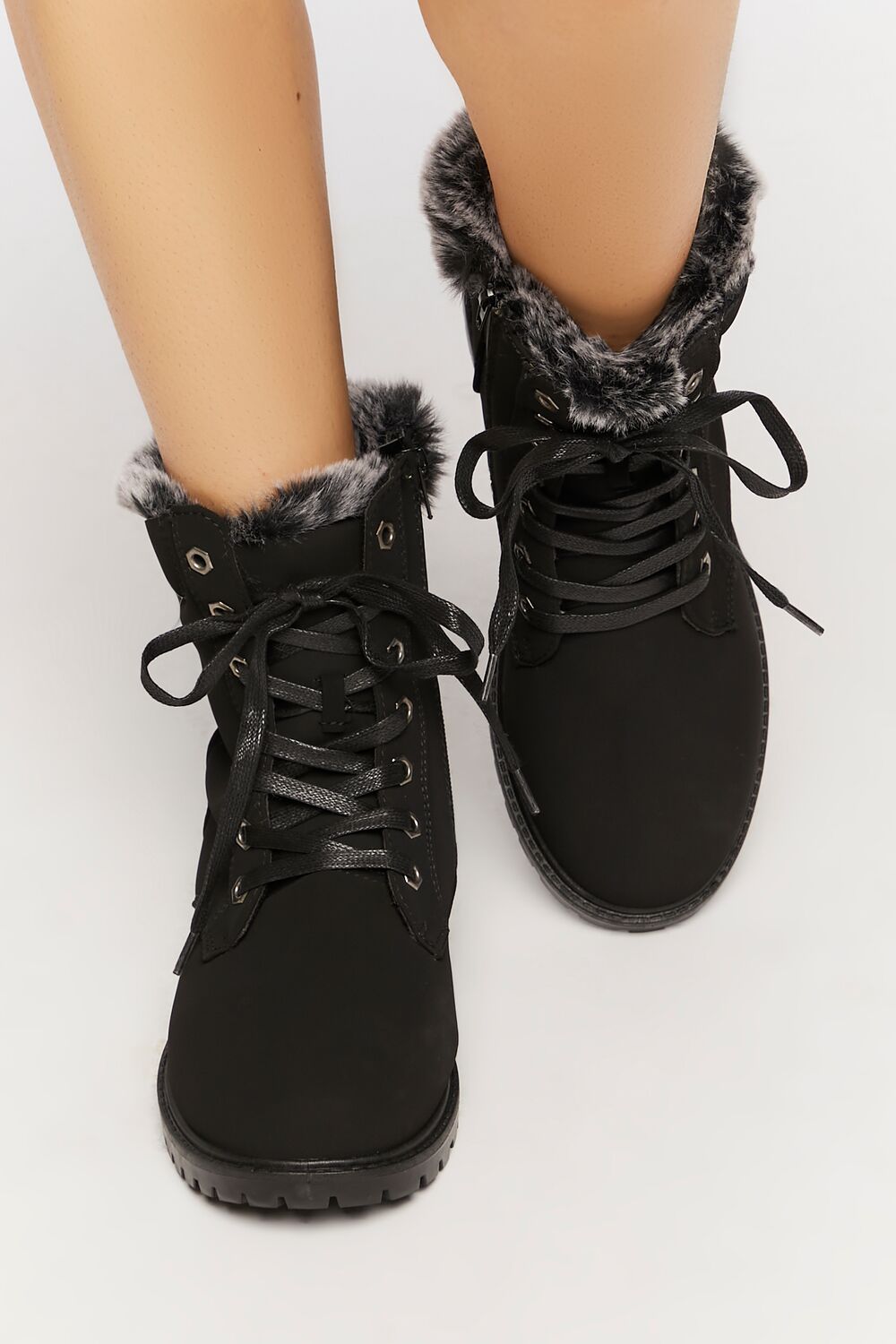 Faux Fur-Lined Ankle Booties
