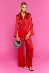 Satin Wide-Leg Pants