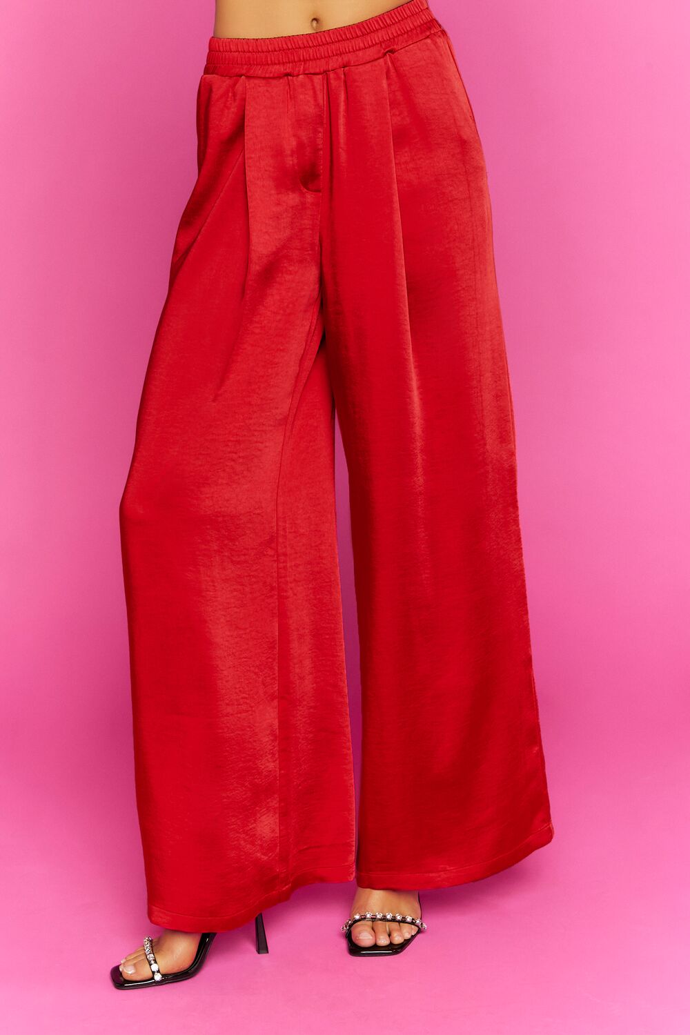 Satin Wide-Leg Pants