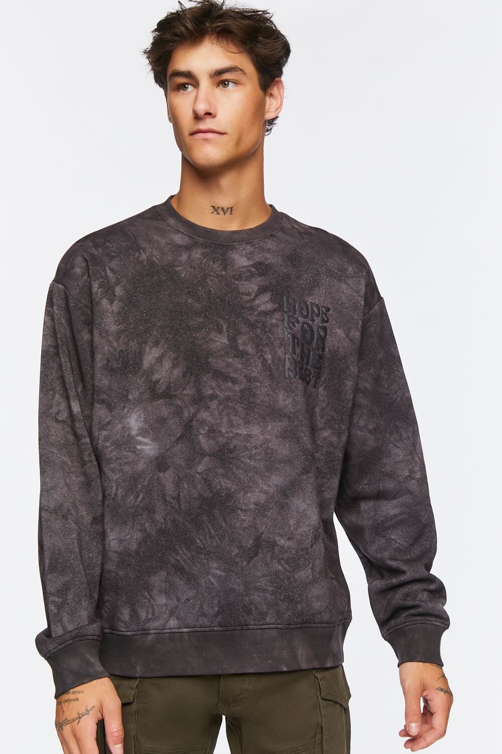 Hope For The Best Acid Wash Pullover