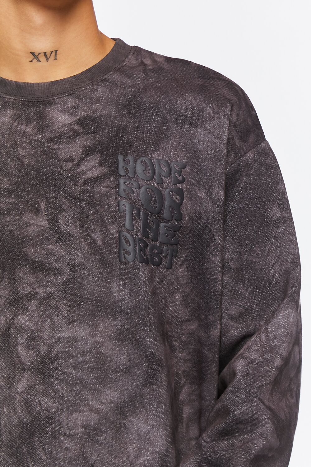 Hope For The Best Acid Wash Pullover