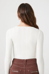 Cropped Rib-Knit Sweater