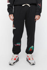 Embroidered Cabin Fleece Joggers