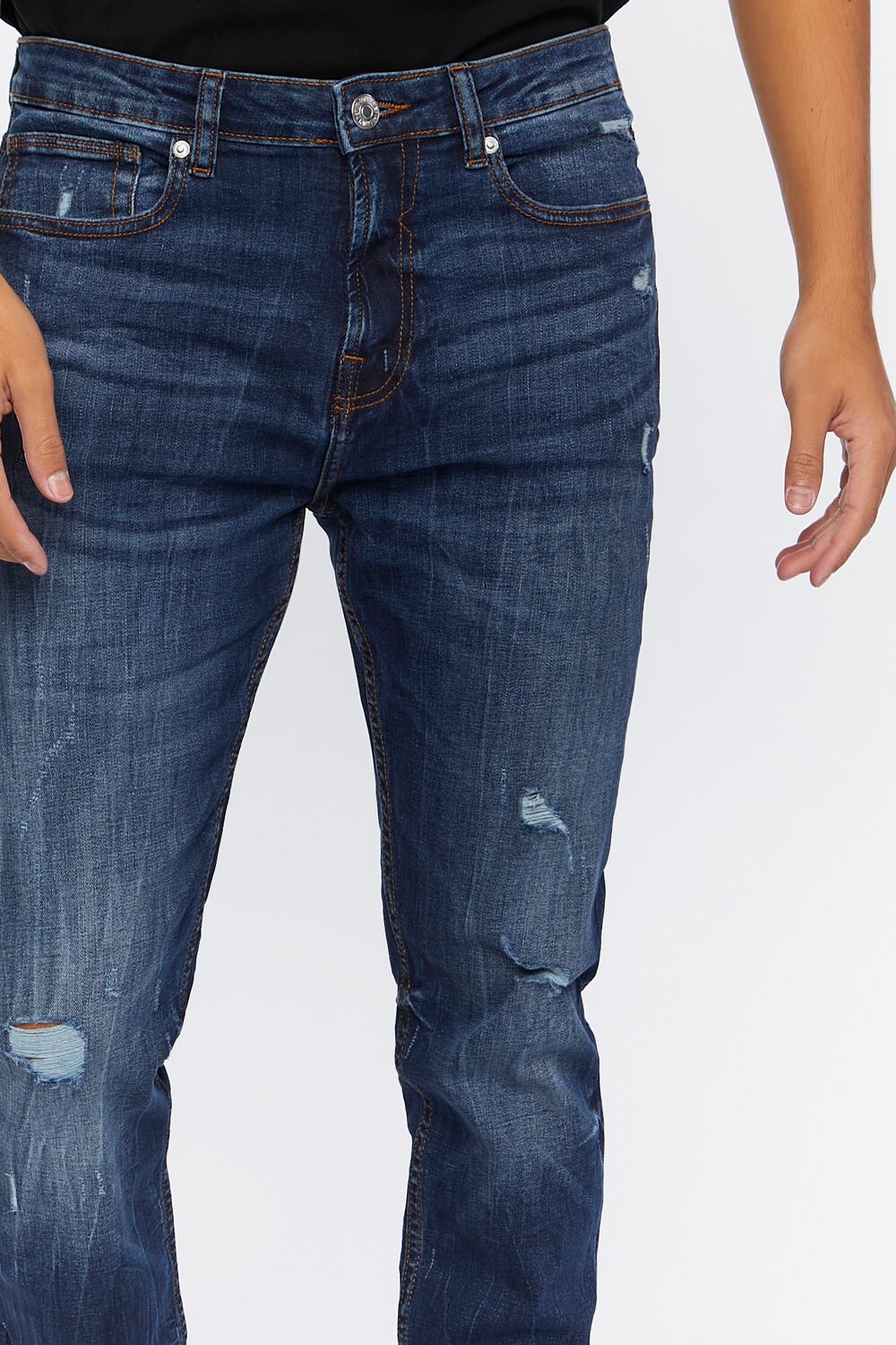 Distressed Slim-Fit Jeans