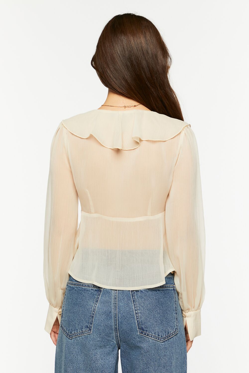 Chiffon Split-Front Flounce Top