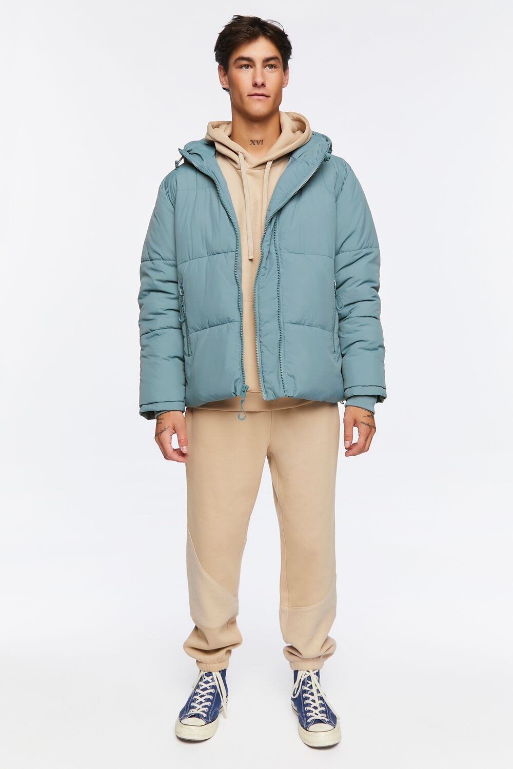 Zip-Up Hooded Puffer Jacket