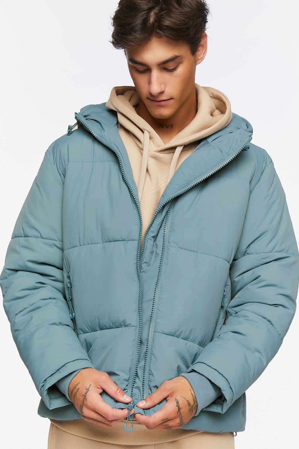 Zip-Up Hooded Puffer Jacket