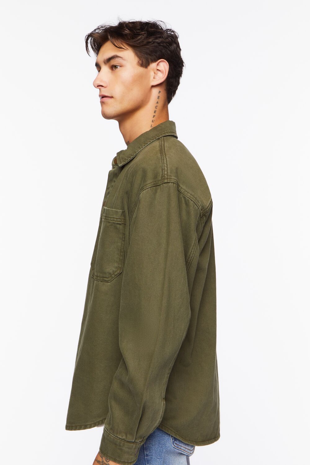 Drop-Sleeve Snap-Button Shirt