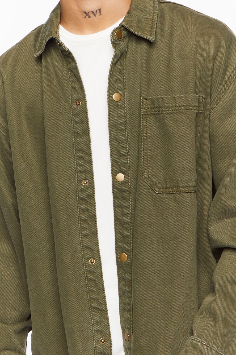 Drop-Sleeve Snap-Button Shirt