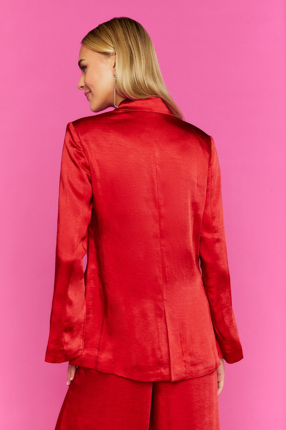 Satin Split-Sleeve Blazer