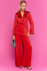 Satin Split-Sleeve Blazer
