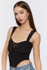 Tie-Front Corset Crop Top