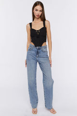 Tie-Front Corset Crop Top